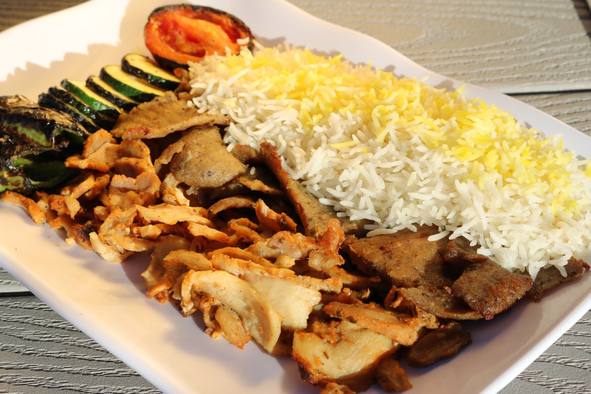 Plate 2 with shawarma & traditional gryo meat