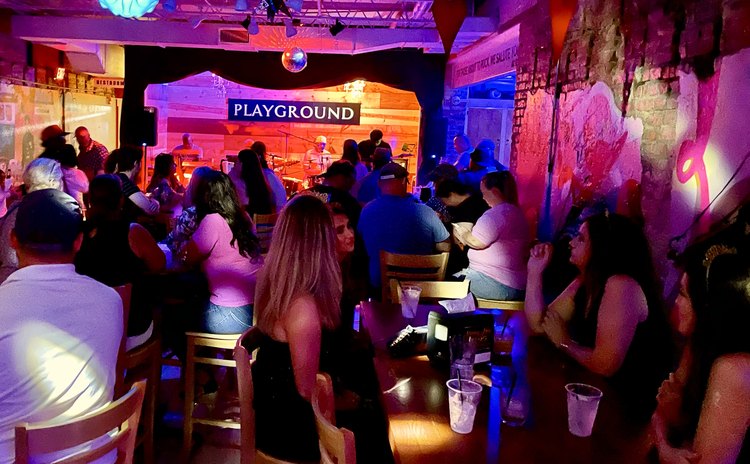 A packed night in front of the PLAYGROUND stage
