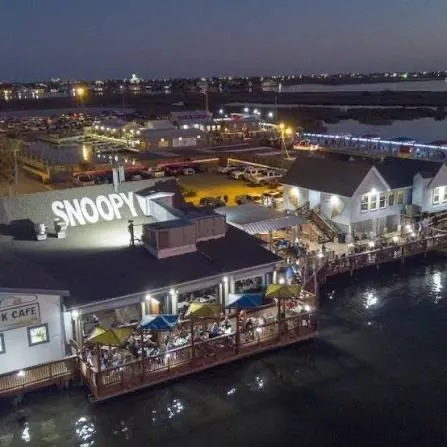 snoopy's pier at night