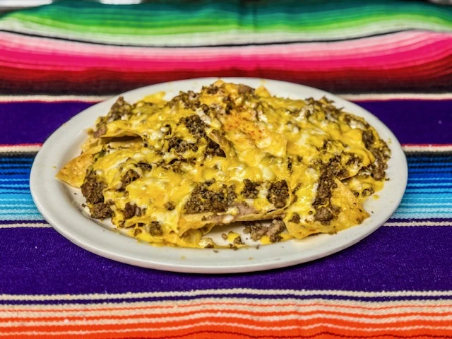 Beef, Bean & Cheese Nachos