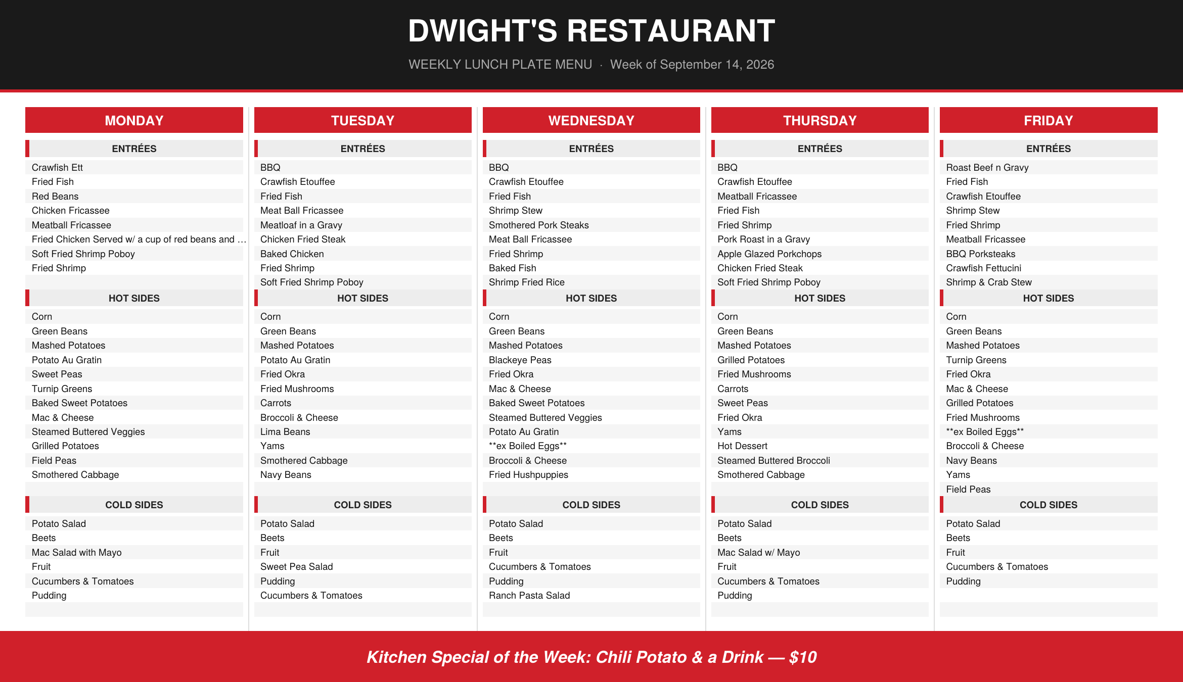 Dwight's lunch plates