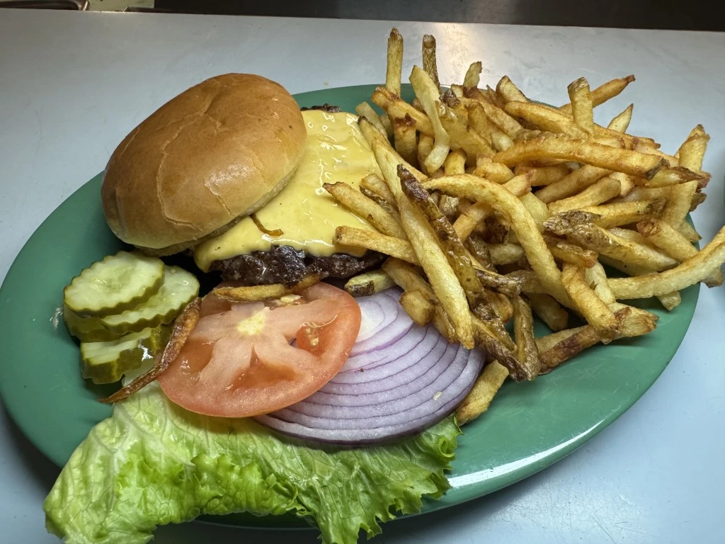 Cheeseburger and fries