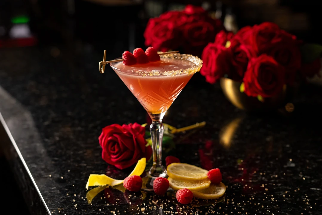 Martini with roses