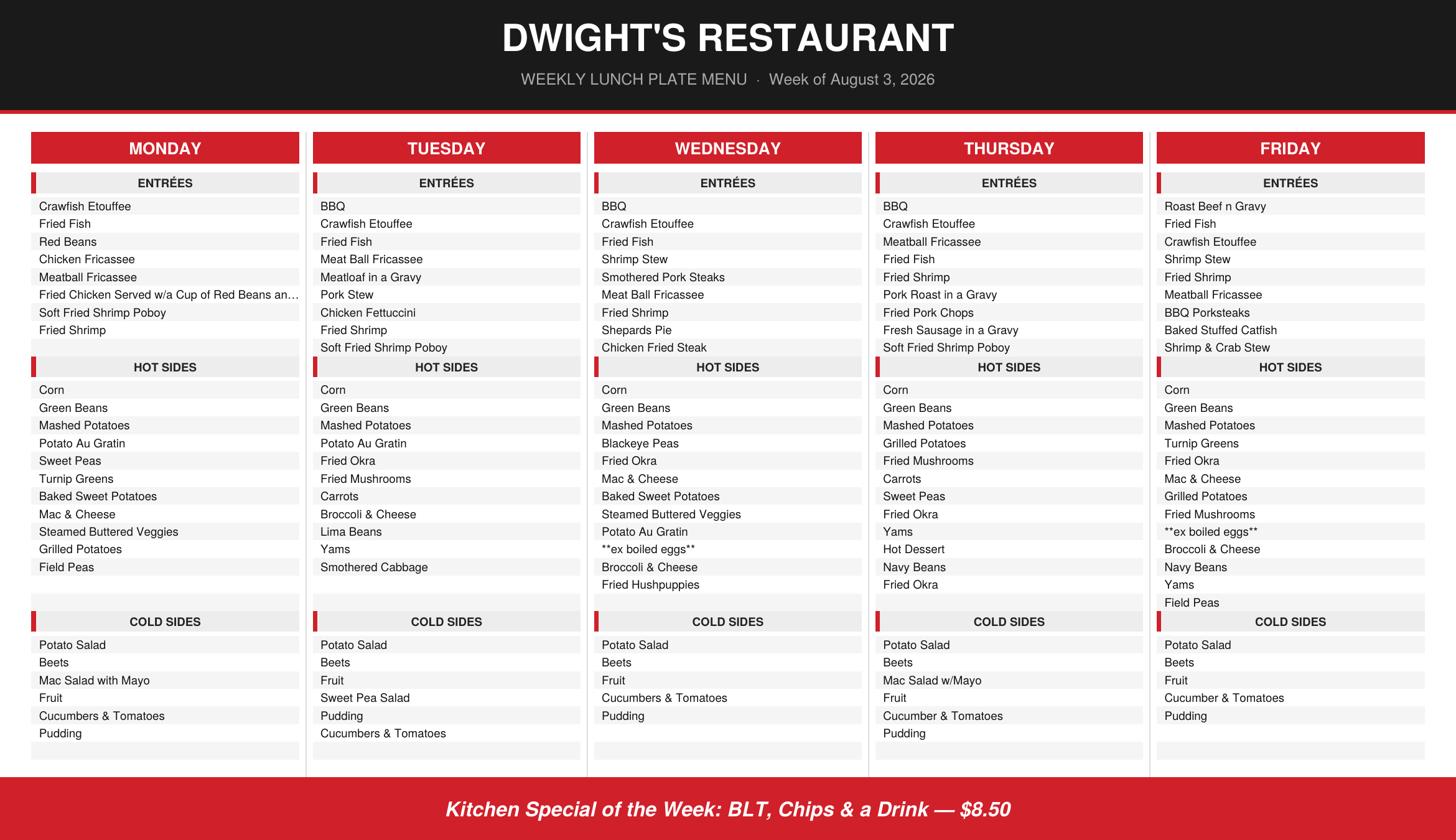 Dwight's lunch plates