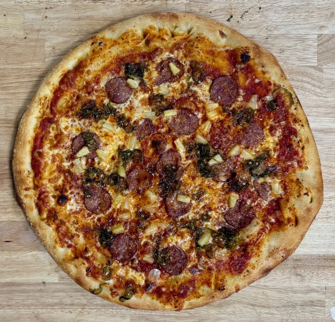 The Northern Most Caribbean pizza at Bobaluchi Pizza