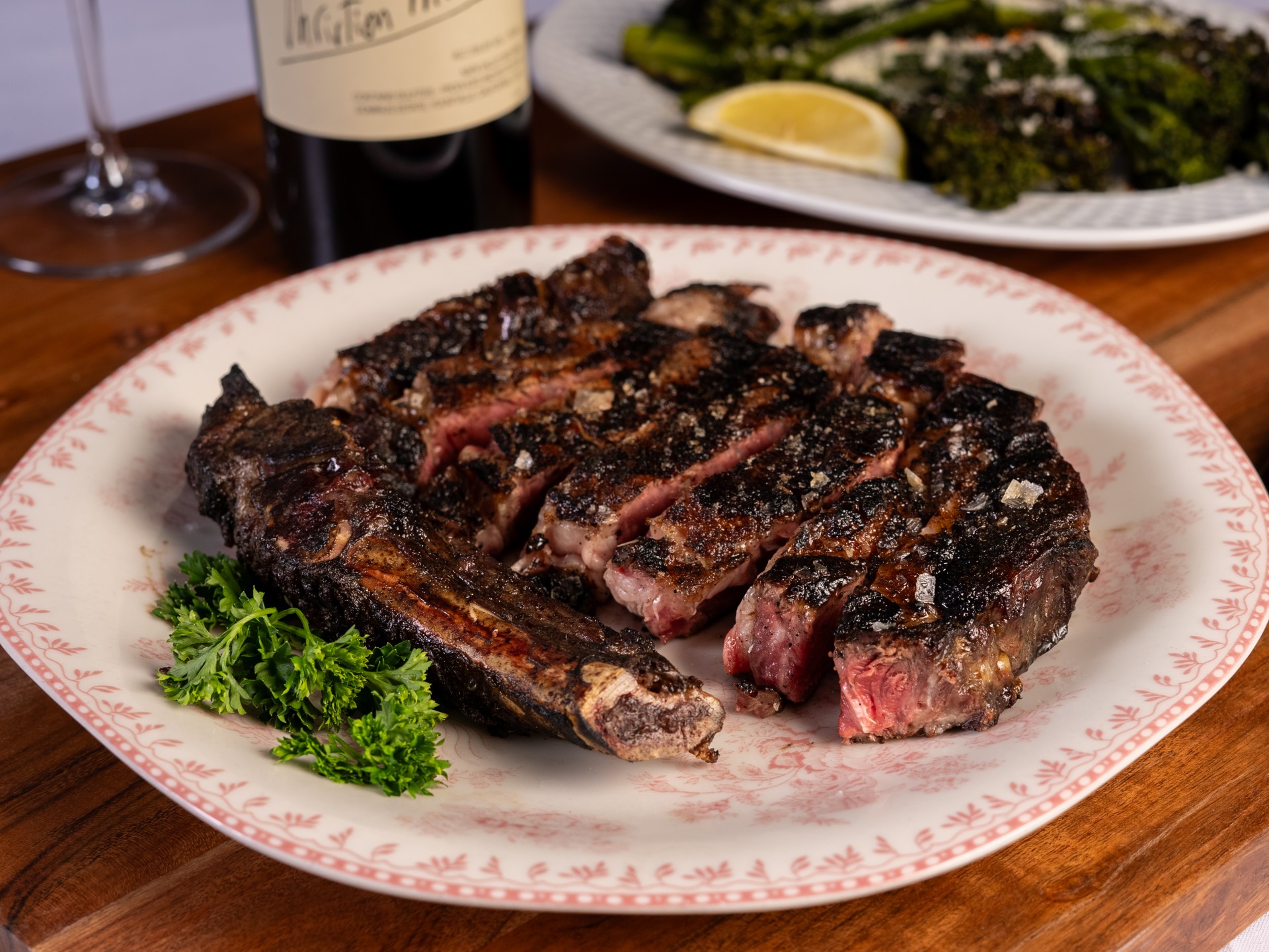 Large steak on a plate