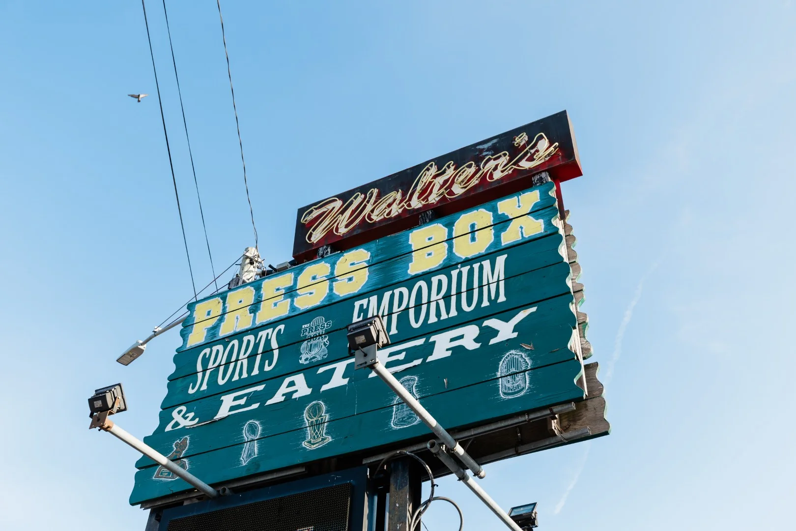 Sign of press box sports
