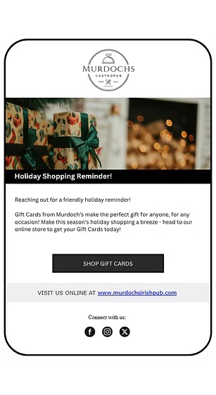 Mobile email showing a gift card promotion