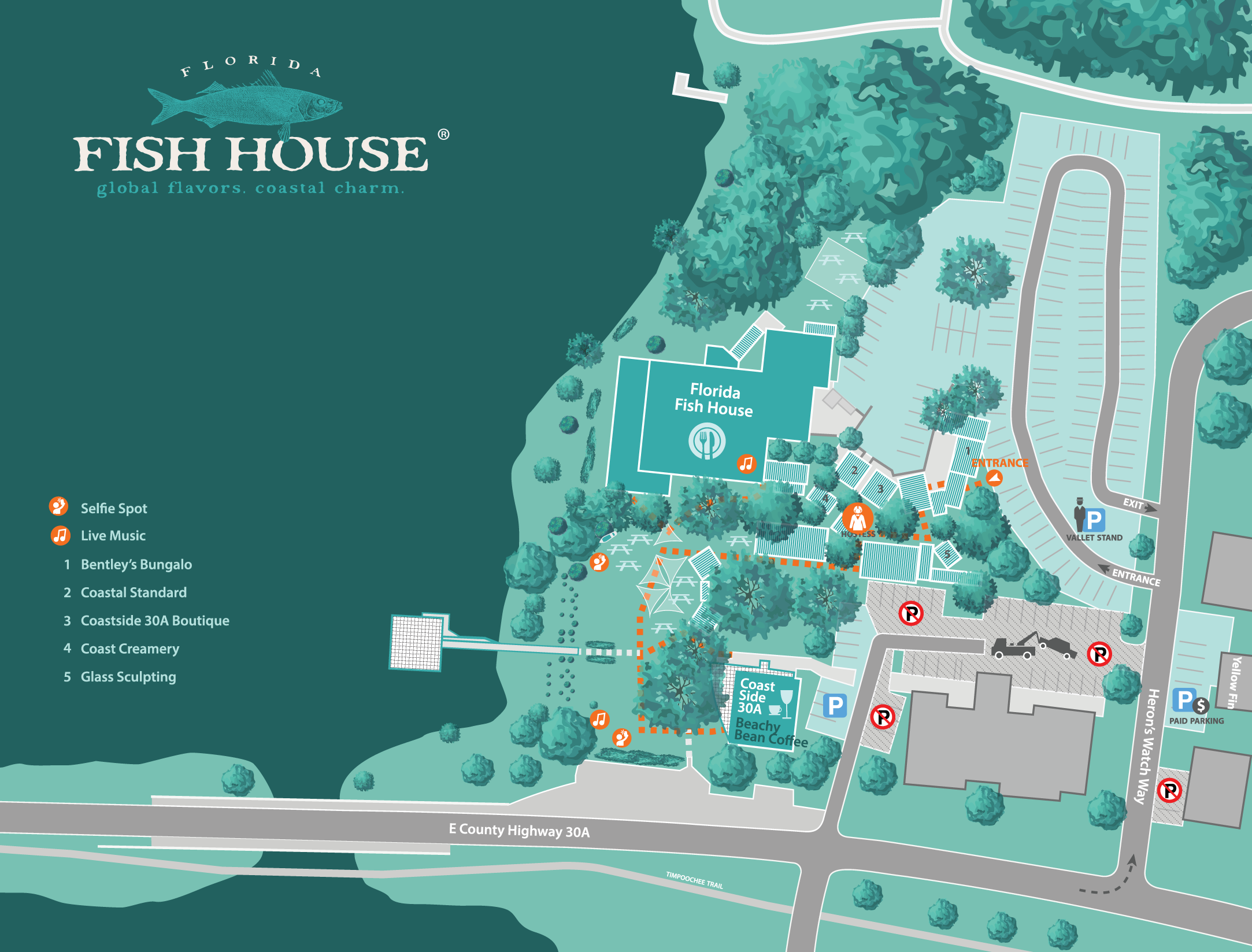 parking map, florida fish house