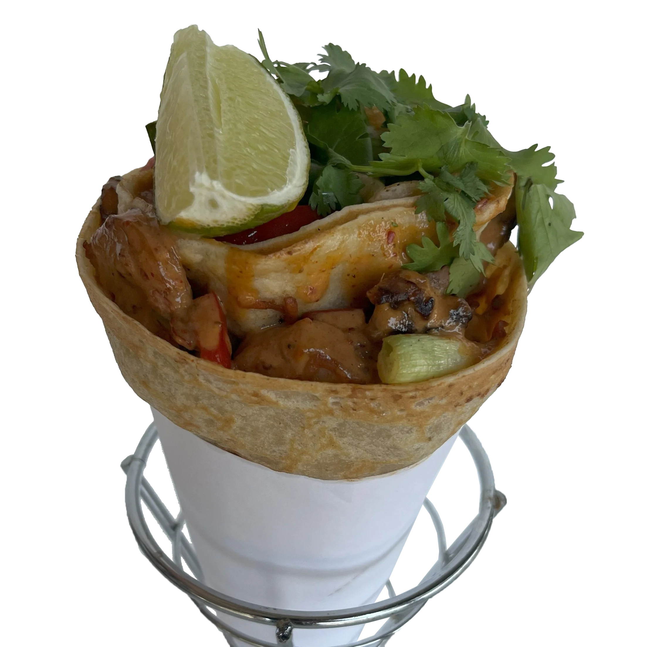 SINGAPORE SHRIMP AND STEAK CREPE