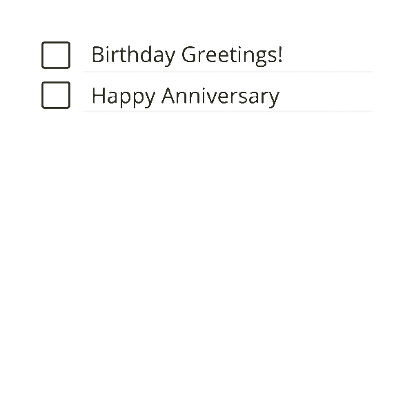 birthday greetings!, happy anniversary