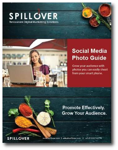 Social Media Photo Best Practices Guide cover showing food photography and restaurant branding