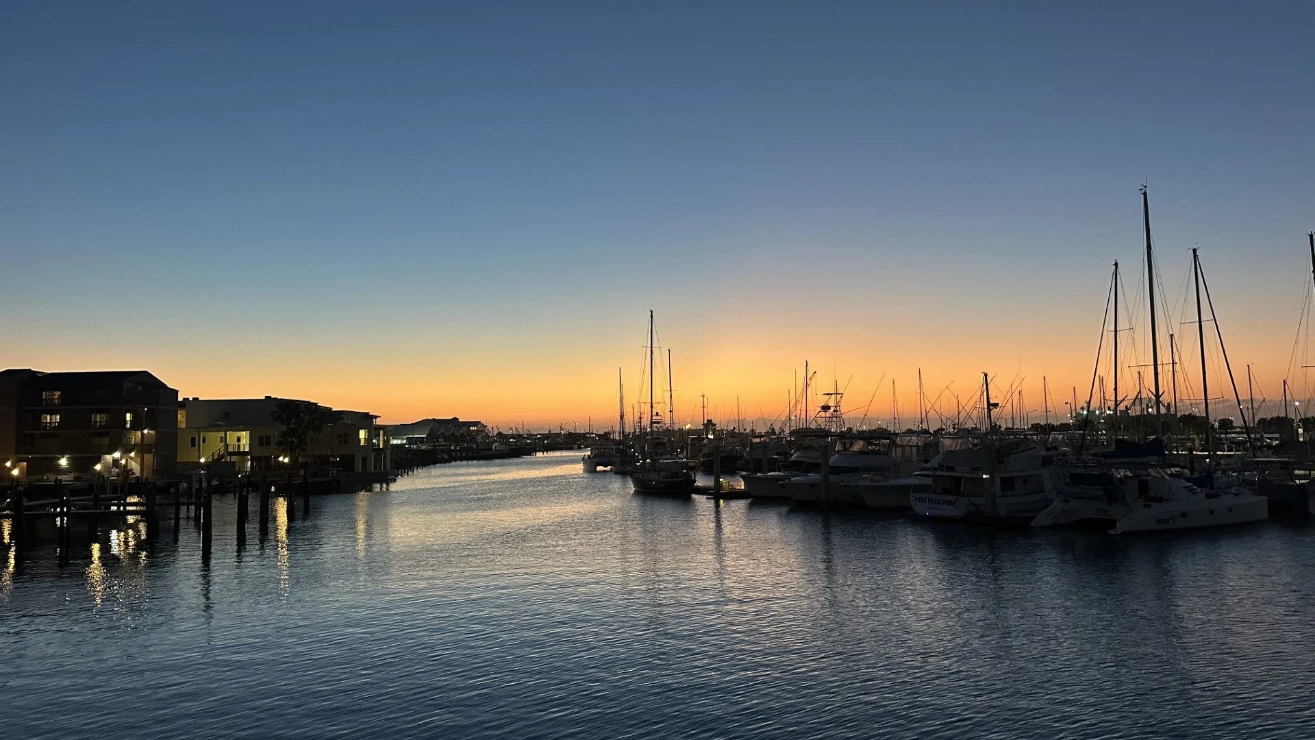 view of the marina bay at sunset