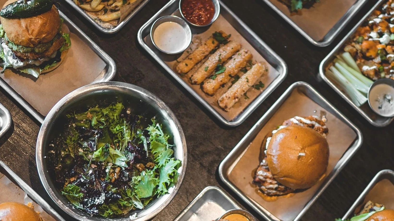 different burgers and sides from the grind burger bar