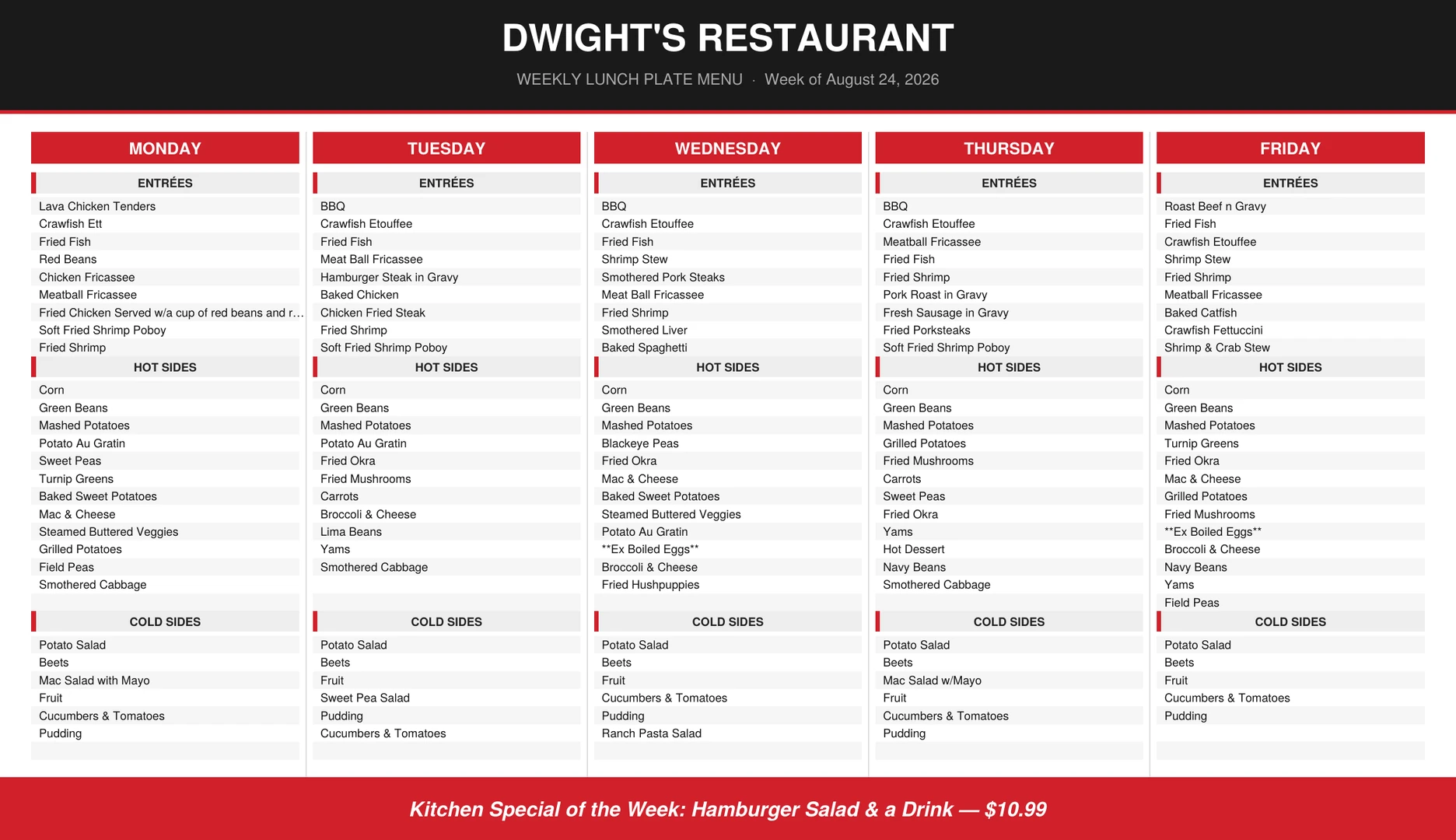 Dwight's lunch plates