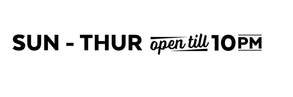 side door hours graphic, sun-thurs open till 10pm 