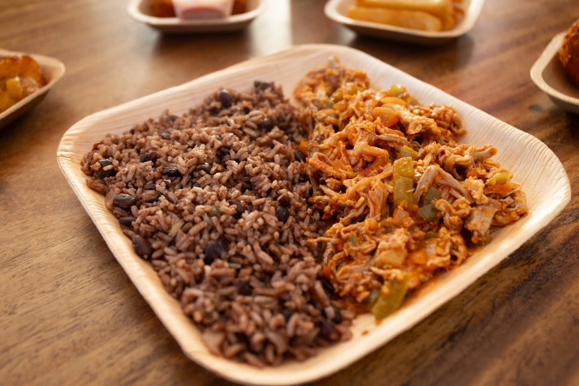 Cuban shredded meat with rice