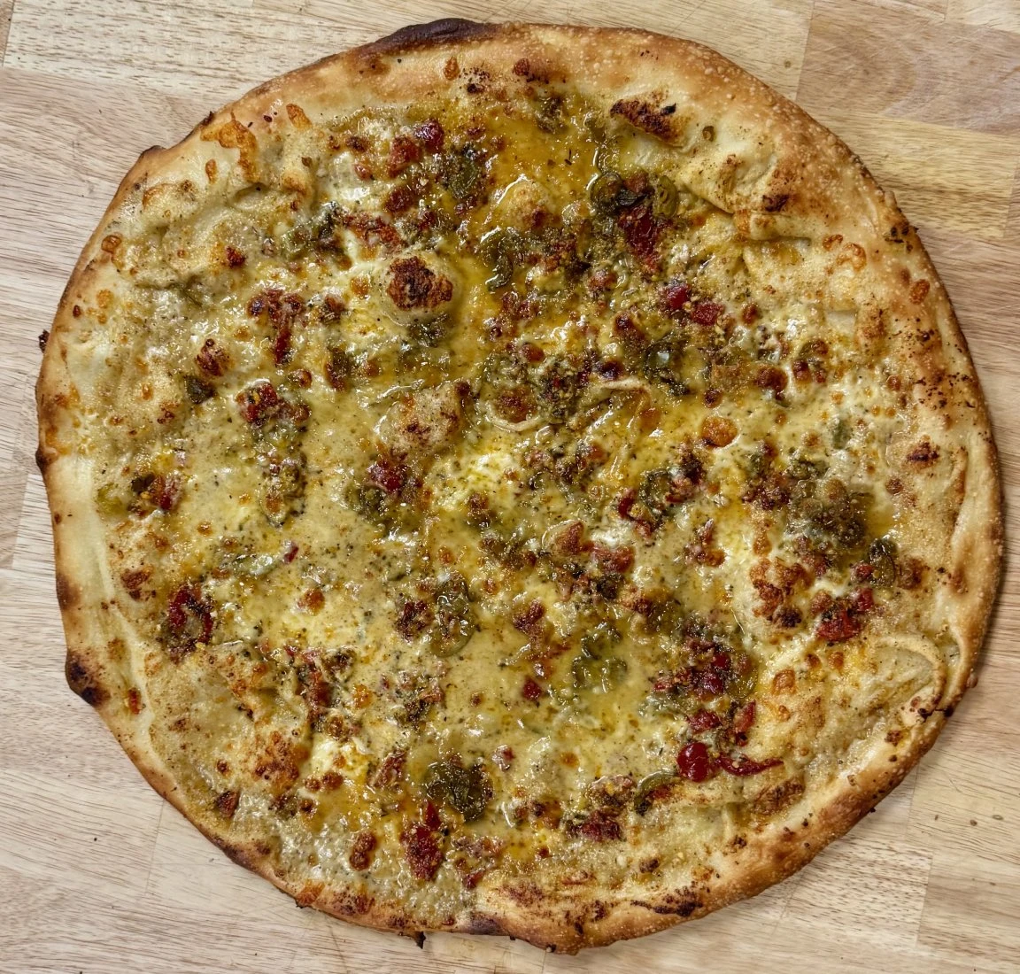 Hot Damn pizza at Bobaluchi Pizza