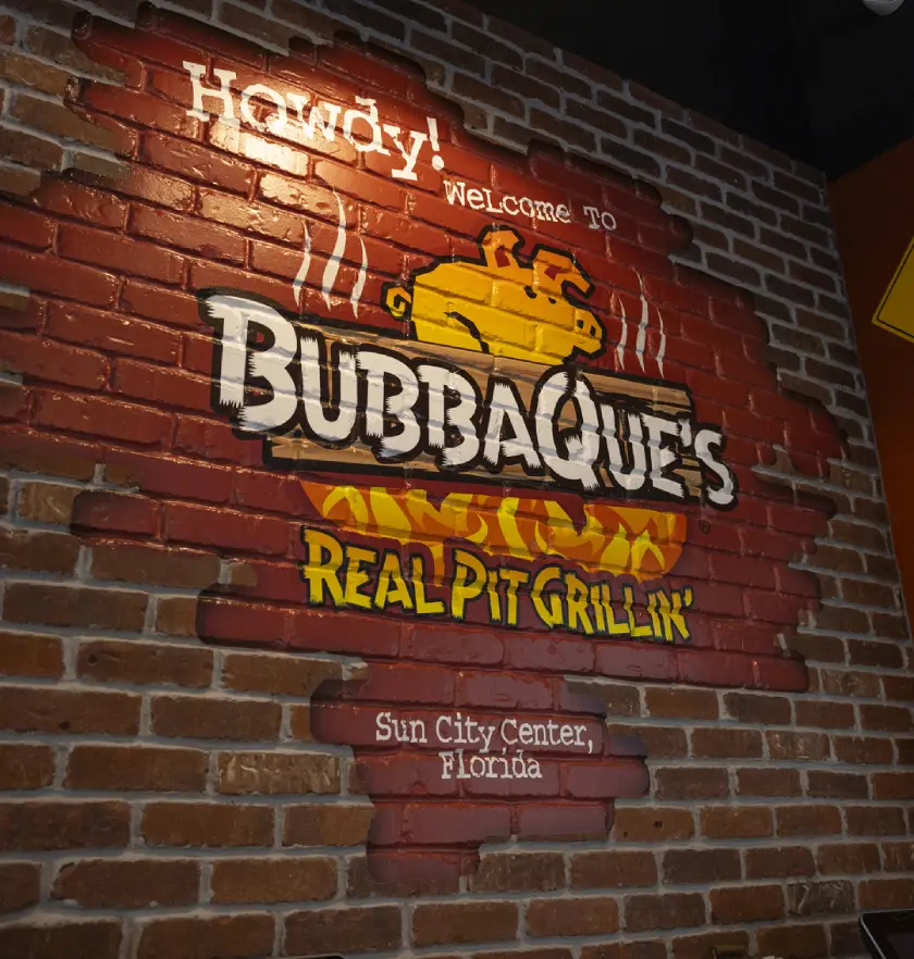 Howdy welcome mural at BubbaQue's Sun City Center
