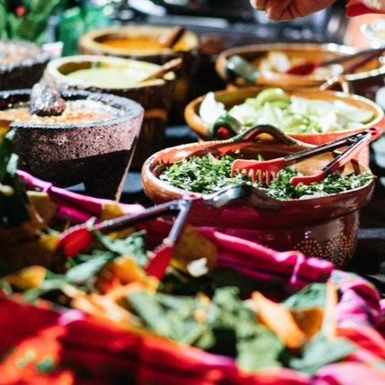Food in bowls ready for serving