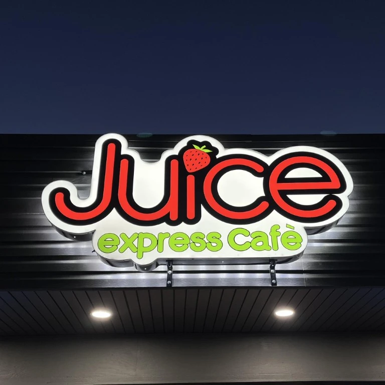 juice express cafe sign logo
