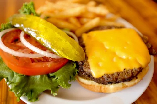 burger from breck's steakhouse
