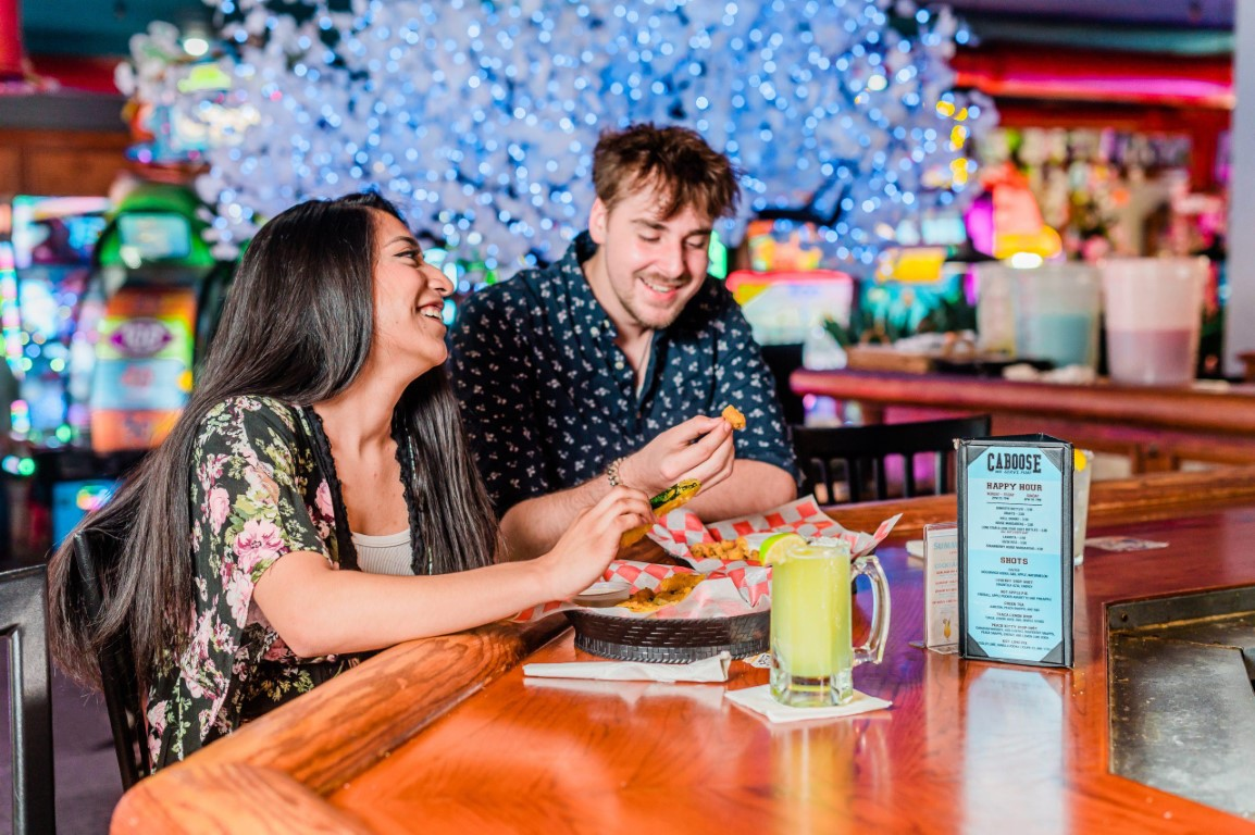 couple enjoying meal