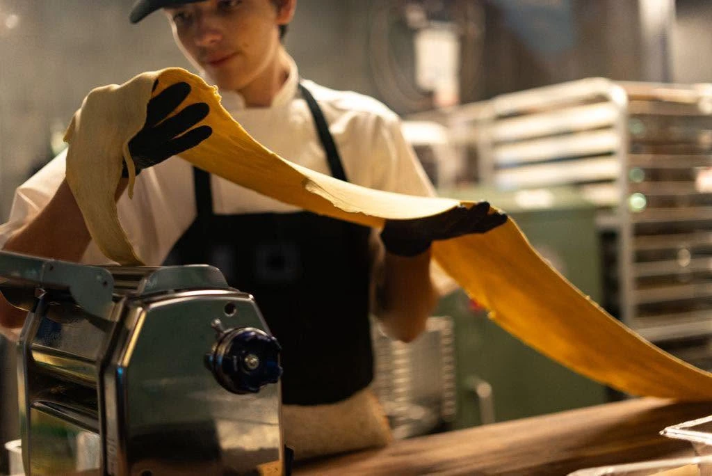 Fresh pasta being made in-house