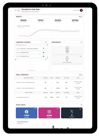 ENGAGE dashboard on a tablet