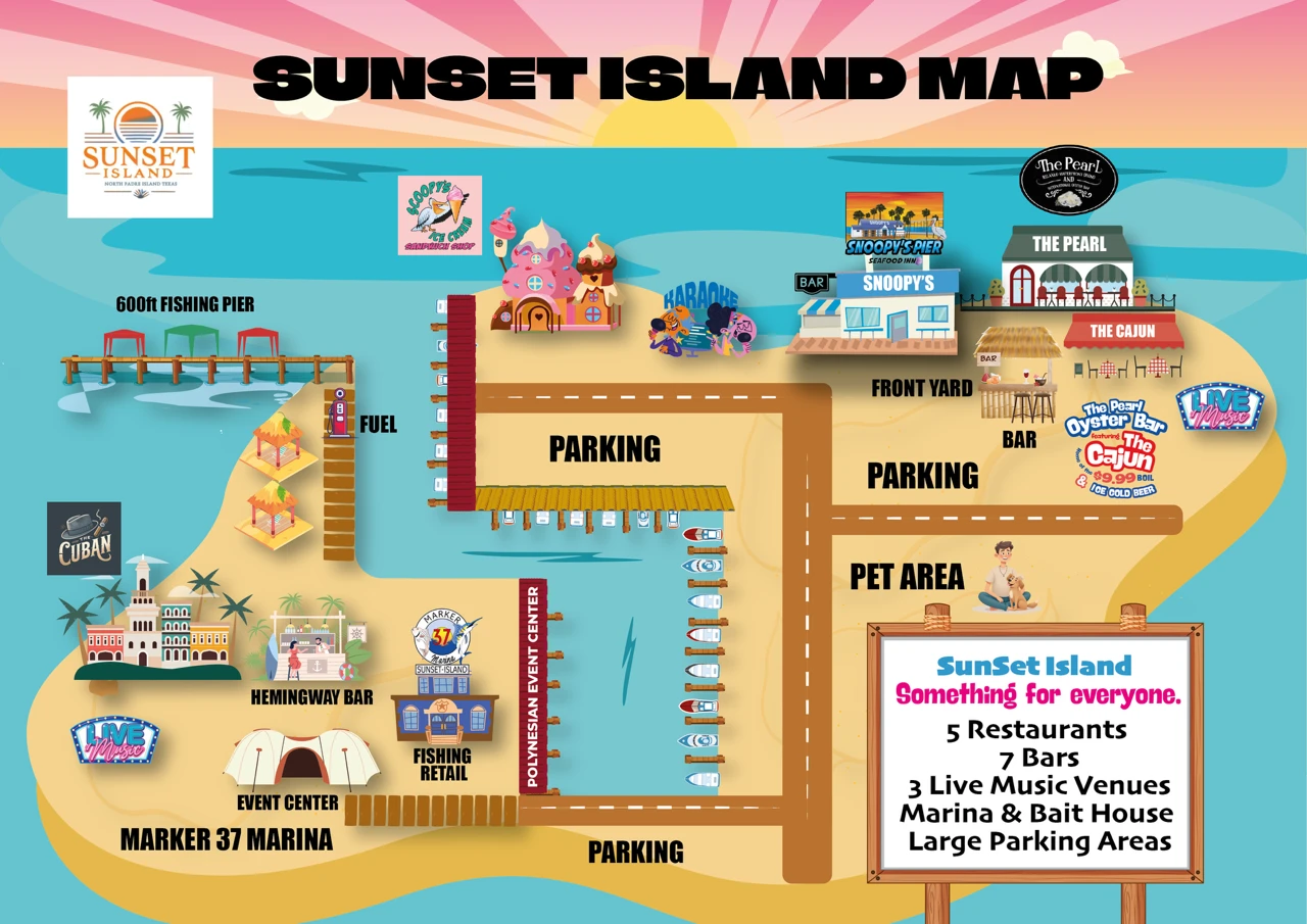 map of sunset island