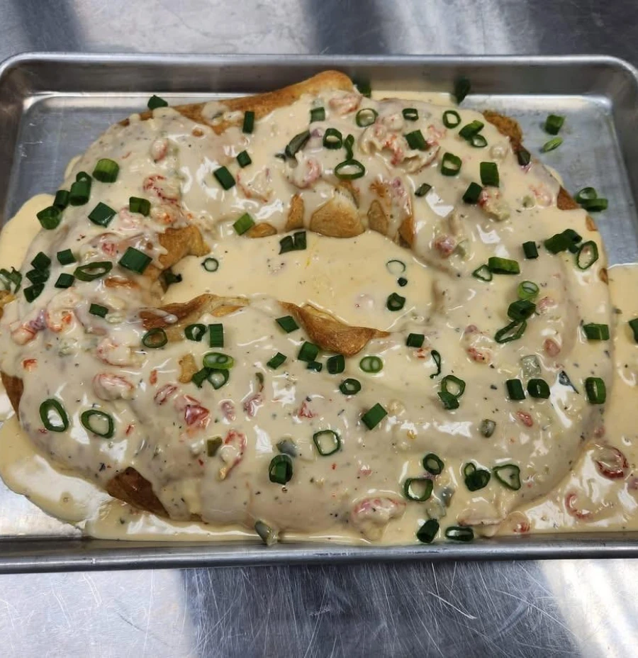 Crawfish Boudin Crawfish Queso King Cake