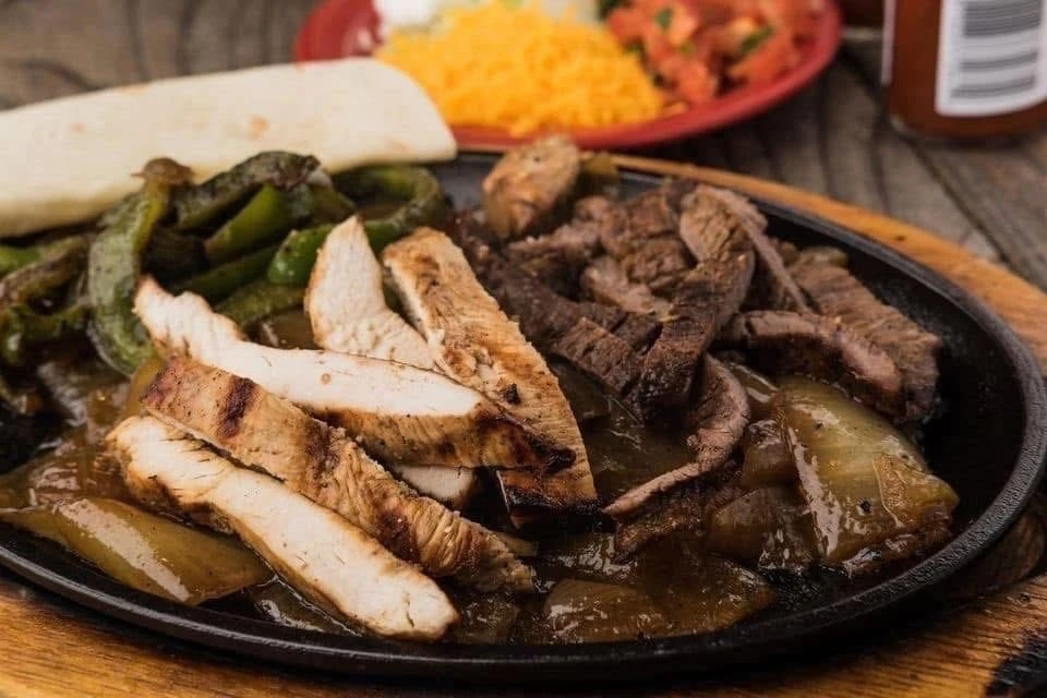 chicken and beef fajitas