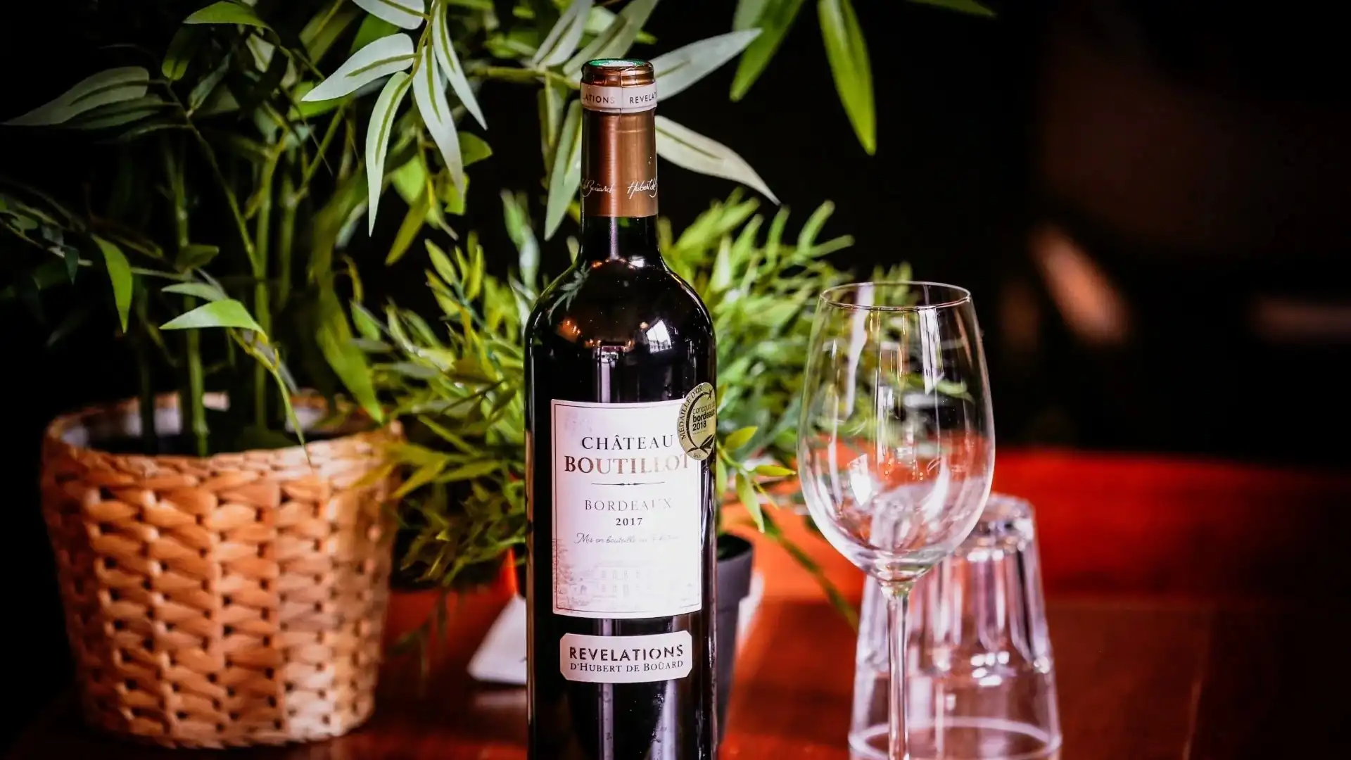 wine bottle and plant