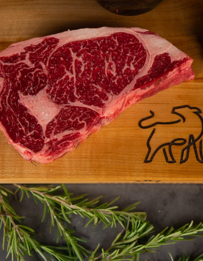 Steak on a wooden board