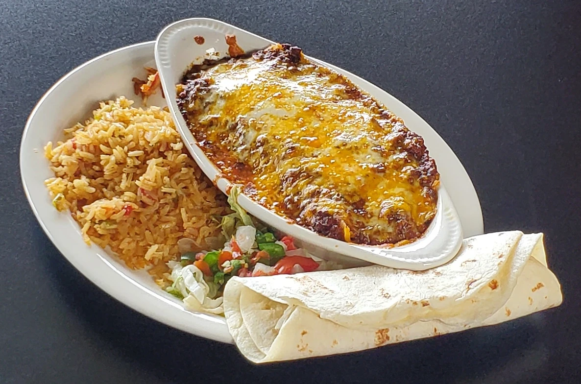 Longhorn deep dish enchiladas
