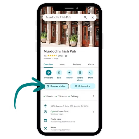 Phone screen showing a booking widget
