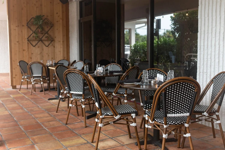 Covered patio seating