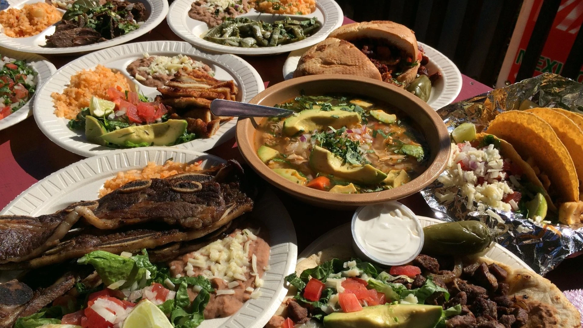 an abundance of Mexican food