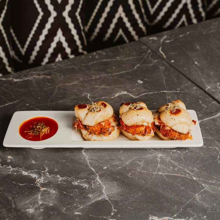 Garlic Knot Chicken Parmesan Sliders