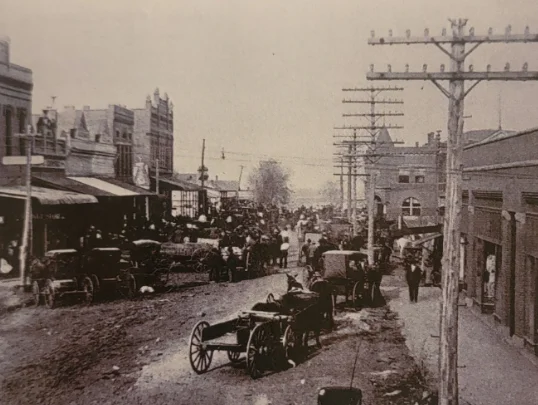 Old time image of the town streets