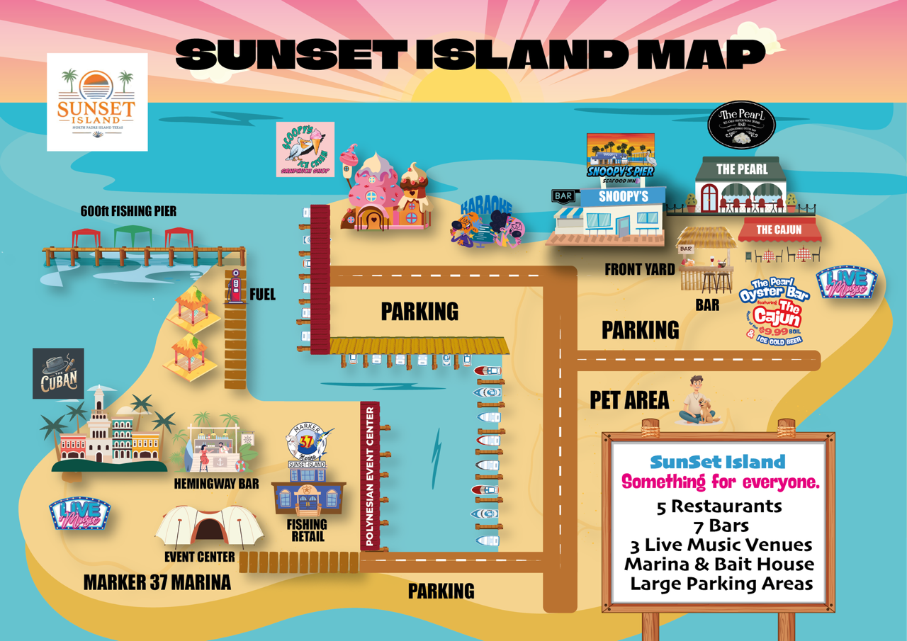 map of sunset island
