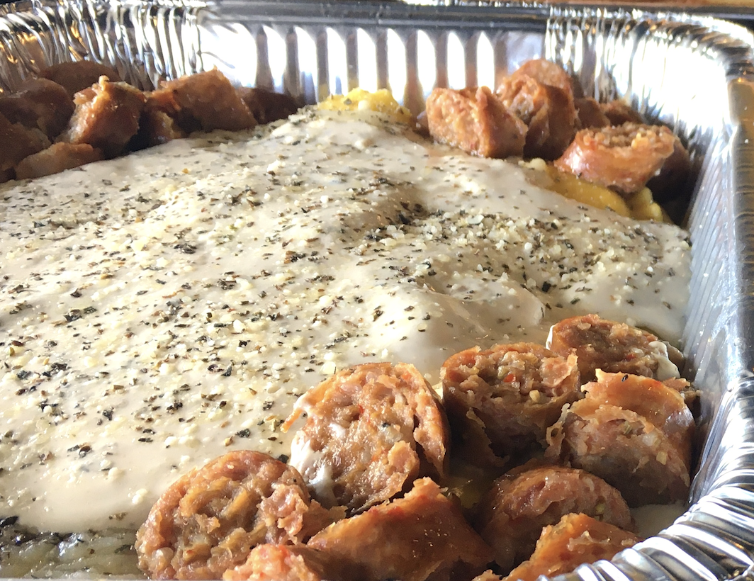 Cheese Ravioli with Alfredo sauce and Italian Sausage. Spaghetti & Meatballs with Marinara sauce.