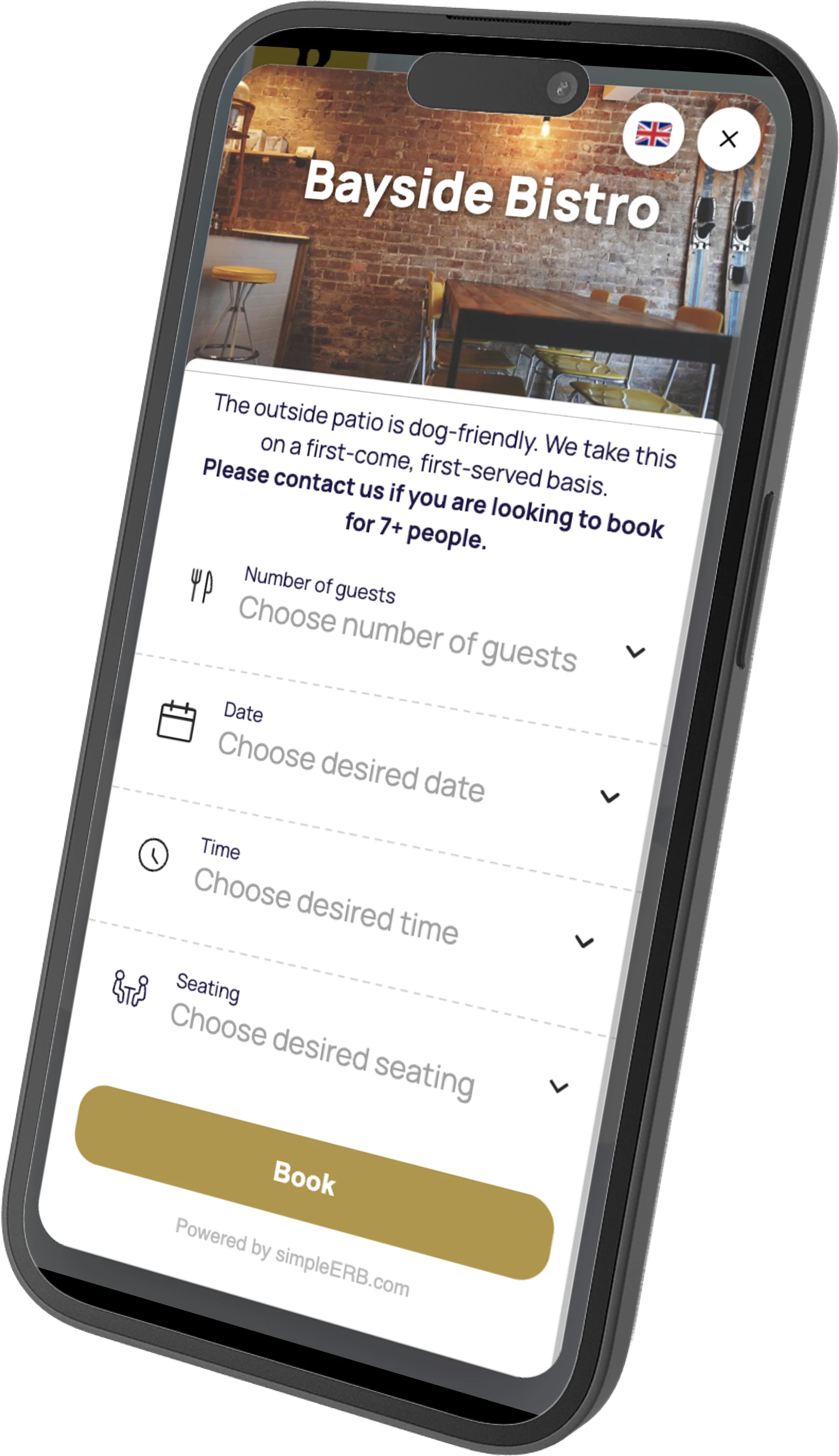 phone with reservation widget