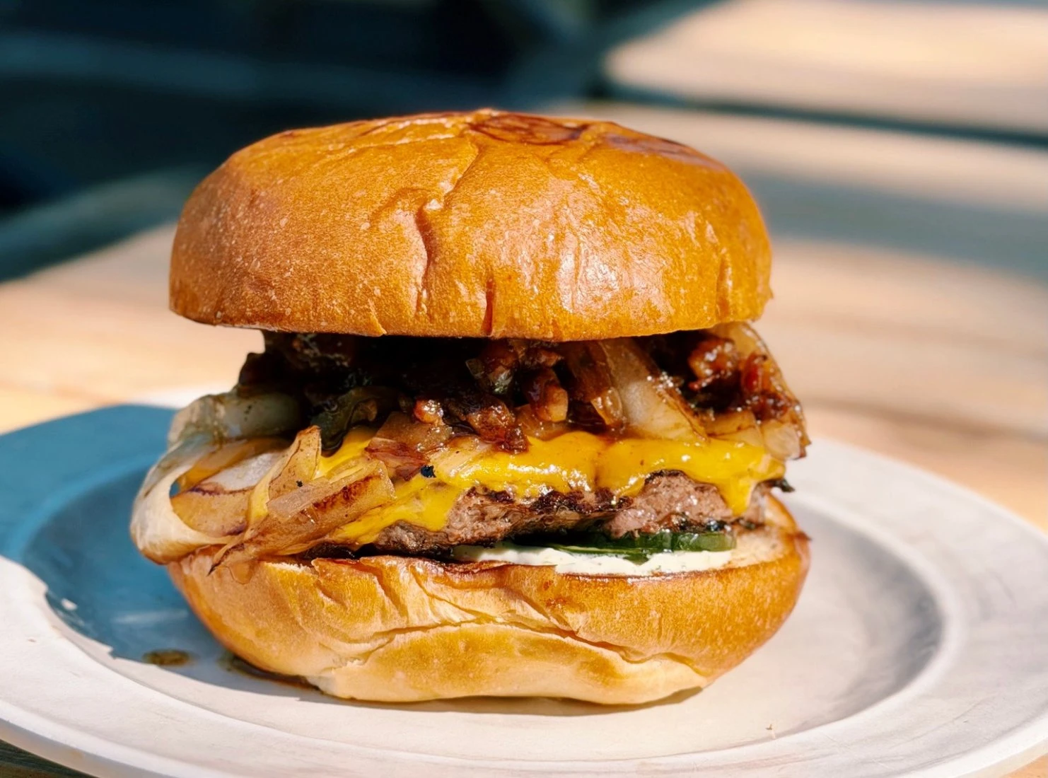 Wagyu burger made with local Peeler Farms beef at ZEN Japanese Food Fast