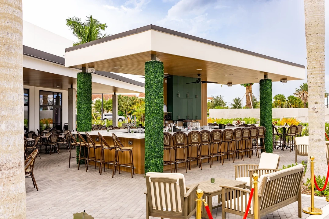 Open-air patio bar