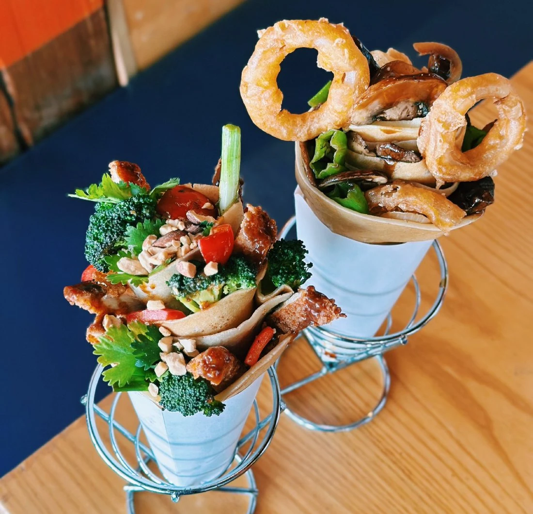 Harajuku-style Japanese crepe cone at ZEN Japanese Food Fast in Austin