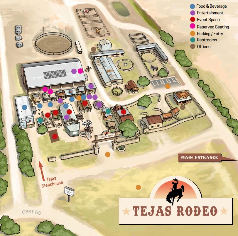 Tejas Rodeo Map