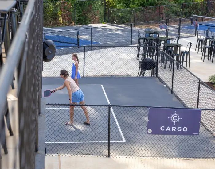 Pickleball courts at Cargo