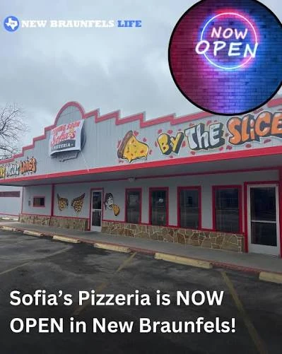 Sofia's Pizzeria New Braunfels storefront: Sofia's Pizzeria is NOW OPEN in New Braunfels!
