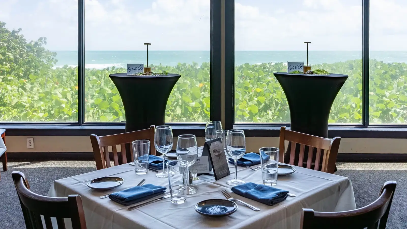 Private dining room with ocean views